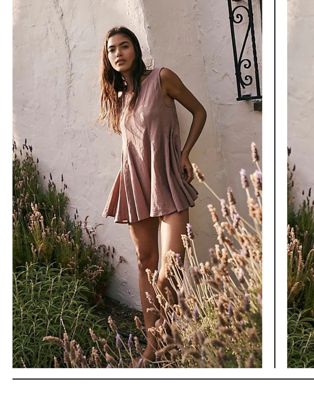 0Sleeveless Mauve Swing Mini Romper- Unbranded